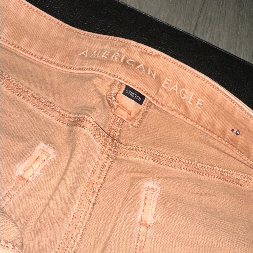 American Eagle high rise stretch coral jeans size 10 - Picture 6 of 14